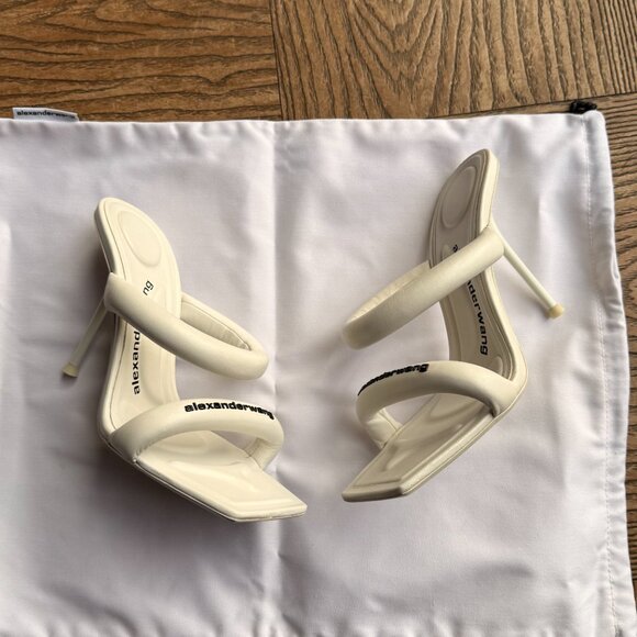 NEW Alexander Wang Julie Tubular Sandal White Leather Size 7 - Picture 12 of 15